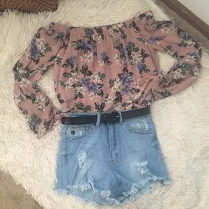 Off shoulder floral top